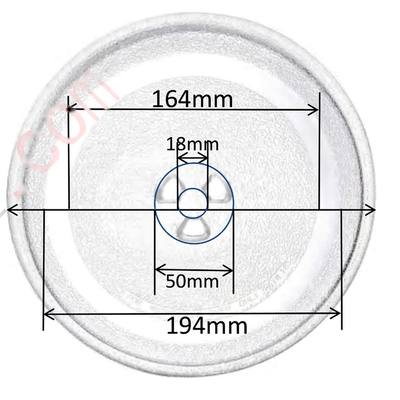 Dimension drawing of Y-Type Glass Turntable Ø 245 mm