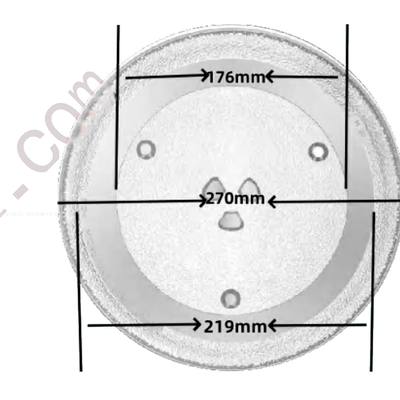 Dimension drawing of Y-Type Glass Turntable Ø 270 mm