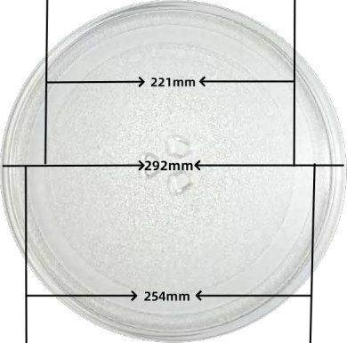 Dimension drawing of Y-Type Glass Turntable Ø 292 mm