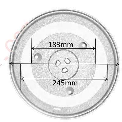 Dimension drawing of Y-Type Glass Turntable Ø 315 mm